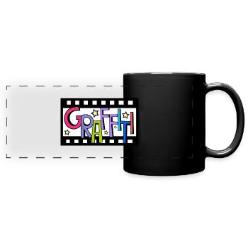 Bande de film graffiti - Mug panoramique uni - noir - Devant