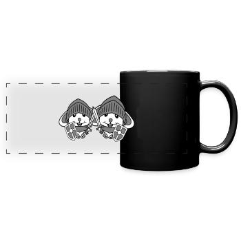 2 Bunnies Chevalier Épée Bouclier Armure Casque Héros - Mug panoramique uni - noir - Devant
