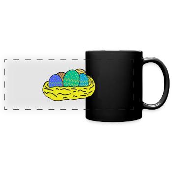 Easter eggs - Full Colour Panoramic Mug - black - Front