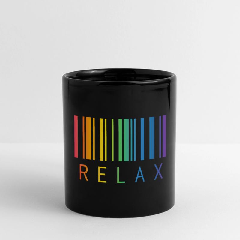 RELAX BARCODE STRICHCODE Panorama-Tasse farbig
