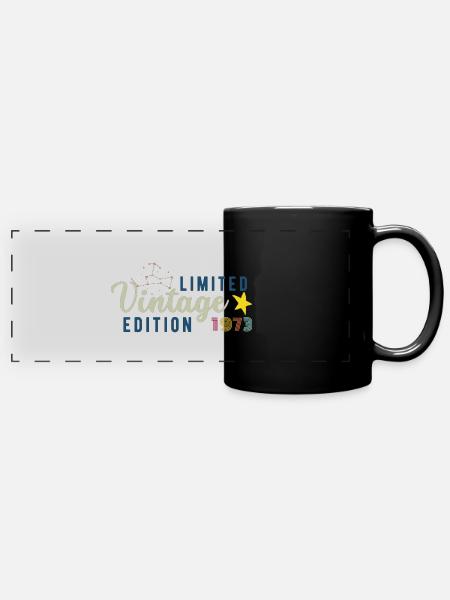 vintage 1973 cadeau humour anniversaire 50 ans - Mug panoramique uni - noir