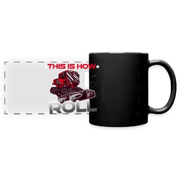 Pistenraupe Bully Snowcat Snowmobil Ski Sprüche - Panorama-Tasse farbig - Schwarz - Vorne