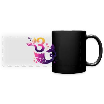 3 Sirène d’anniversaire - Mug panoramique uni - noir - Devant
