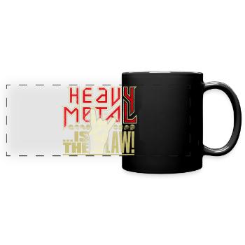 HEAVY METAL IS THE LAW 02 Illustration + Lettering - Panorama-Tasse farbig - Schwarz - Vorne