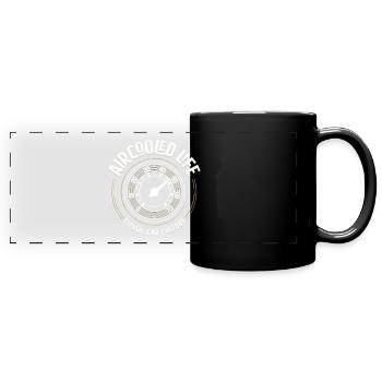 Luftgekühlte Tachometeranzeige Oldtimer-Kultur - Panorama-Tasse farbig - Schwarz - Vorne