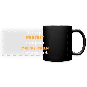 Maitre chien - Mug panoramique uni - noir - Devant