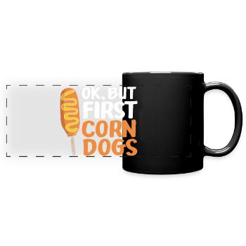 Corn dog - Full Colour Panoramic Mug - black - Front