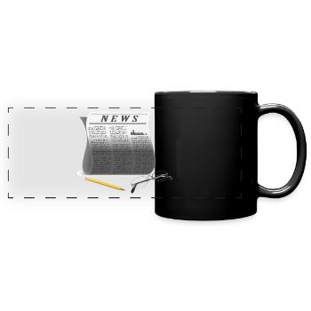 Zeitung - Panorama-Tasse farbig - Schwarz - Vorne