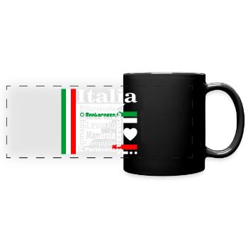 Italia Cinque Terre blanc - Mug panoramique uni - noir - Devant