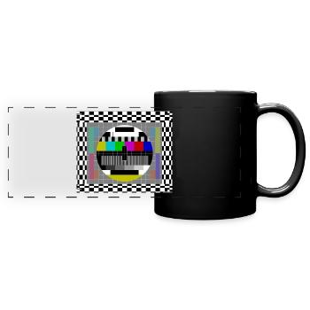Masque facial test TV masque rétro télévision - Mug panoramique uni - noir - Devant