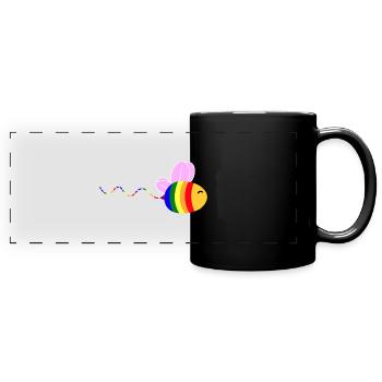 Gay Pride Abeille - Mug panoramique uni - noir - Devant