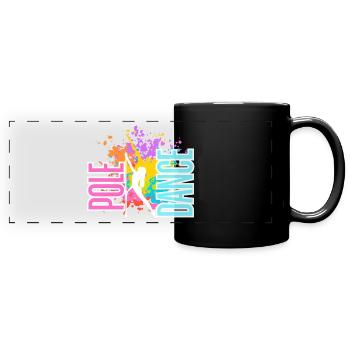 Pole Dance Splash Néon Couleurs - Mug panoramique uni - noir - Devant