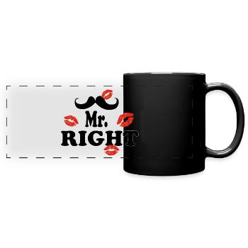 mr. right - Panorama-Tasse farbig - Schwarz - Vorne