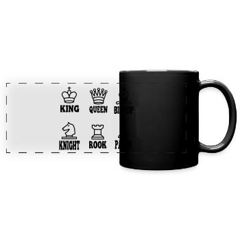figures de chesse sur blanc - Mug panoramique uni - noir - Devant