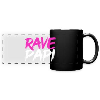 Techno House Electro Festival Hardstyle Rave Dad - Panorama-Tasse farbig - Schwarz - Vorne
