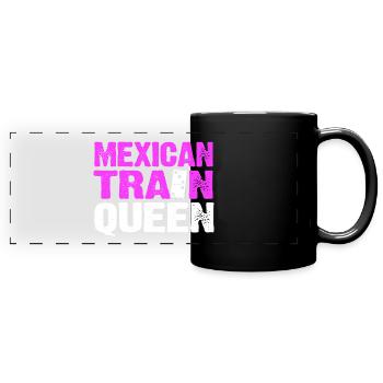 Domino Mexican Train - Panorama-Tasse farbig - Schwarz - Vorne