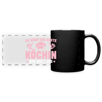 Beste Köchin der Welt - Küchenchefin - Panorama-Tasse farbig - Schwarz - Vorne
