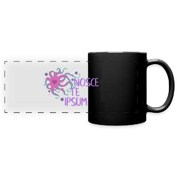Herz Krake - Nosce Te Ipsum - Latein 2 - Panorama-Tasse farbig - Schwarz - Vorne