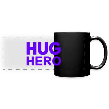 Hug Hero. - Full Colour Panoramic Mug - black - Front