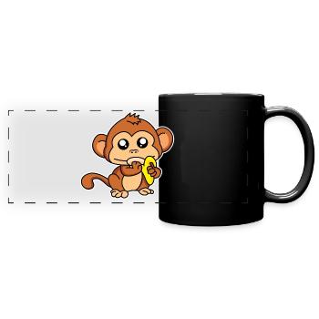 Meal monkey - design - Full Colour Panoramic Mug - black - Front