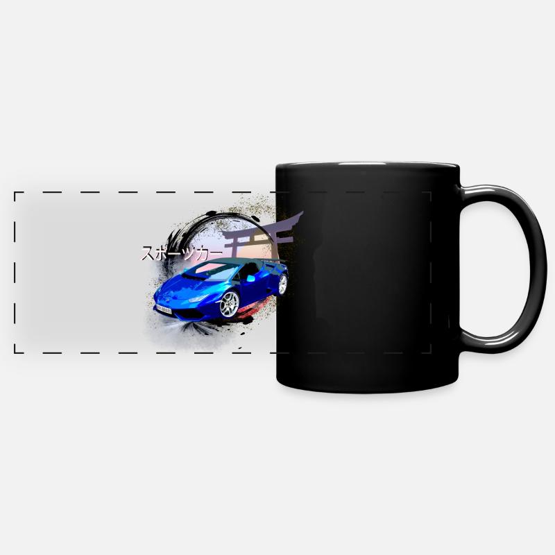 Sports car - Full Colour Panoramic Mug - black