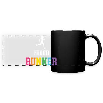 Stolze LGBT-Läuferin - Panorama-Tasse farbig - Schwarz - Vorne