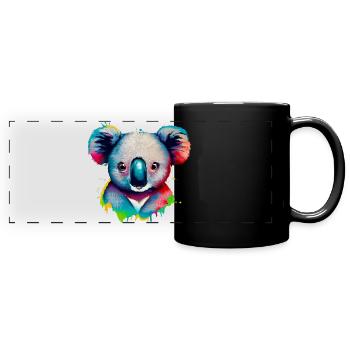 Koala - Panorama-Tasse farbig - Schwarz - Vorne