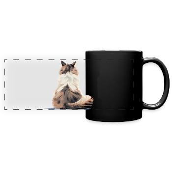 Ragdoll - Panorama-Tasse farbig - Schwarz - Vorne