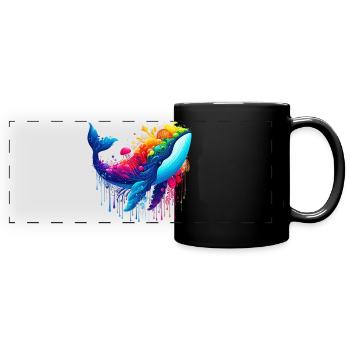 Baleine - Mug panoramique uni - noir - Devant