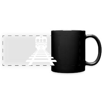 Dessin ferroviaire - Mug panoramique uni - noir - Devant