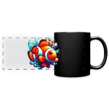 Clownfisch - Panorama-Tasse farbig - Schwarz - Vorne