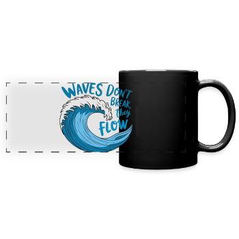 Conception de vagues fluides - Mug panoramique uni - noir - Devant