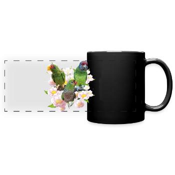 Parrots - Full Colour Panoramic Mug - black - Front