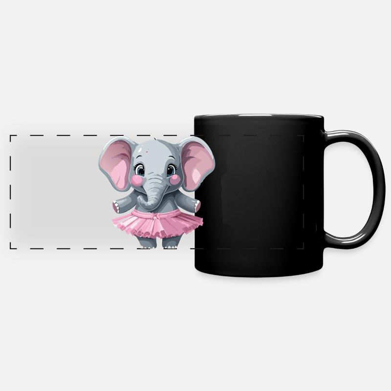 Elefant_im_Tuettue2 - Full Colour Panoramic Mug - black