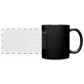 Historisches Chicago Bibliotheksdesign - Panorama-Tasse farbig - Schwarz - Vorne