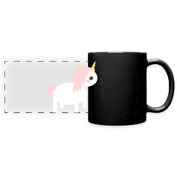 Conception de dessin animé licorne fantaisiste - Mug panoramique uni - noir - Devant
