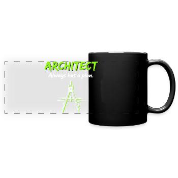 Architecture Boussole Plan de construction Architecte - Mug panoramique uni - noir - Devant