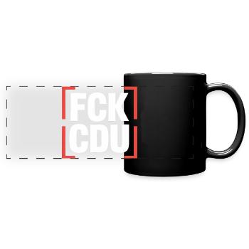 FCK CDU - Logo anti-CDU/CSU - Mug panoramique uni - noir - Devant