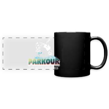 Parkour-Leben jenseits von Grenzen - Panorama-Tasse farbig - Schwarz - Vorne