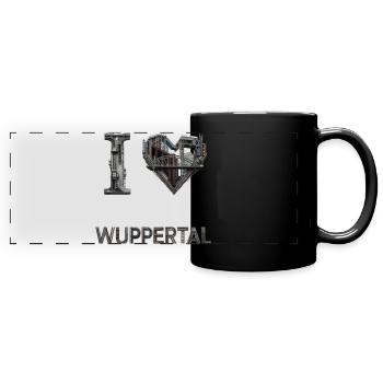 J’adore Wuppertal – Design urbain industriel - Mug panoramique uni - noir - Devant