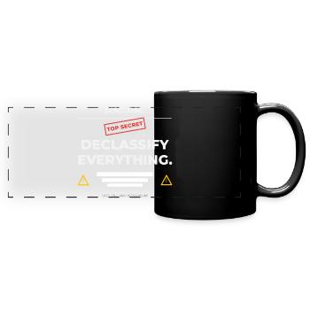 DISCLOSE. Declassify Everything – UAP - Full Colour Panoramic Mug - black - Front