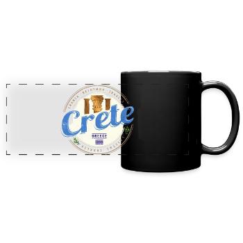 Île de Crète en Grèce : souvenir rétro vintage - Mug panoramique uni - noir - Devant