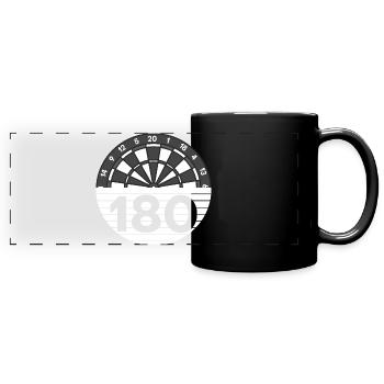 Einhundertachtzig Punkte - Panorama-Tasse farbig - Schwarz - Vorne