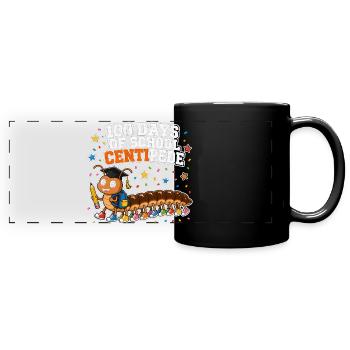 100 Days School Centipede 100 Legs Kids - Full Colour Panoramic Mug - black - Front