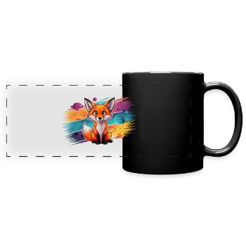 Renard - Illustration - Mug panoramique uni - noir - Devant
