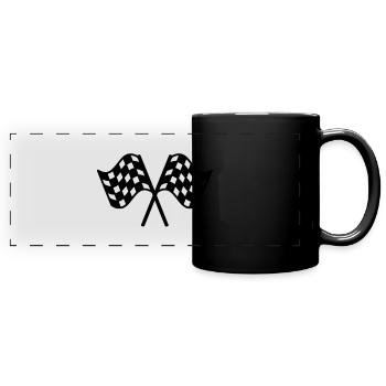 2 flags race - Full Colour Panoramic Mug - black - Front