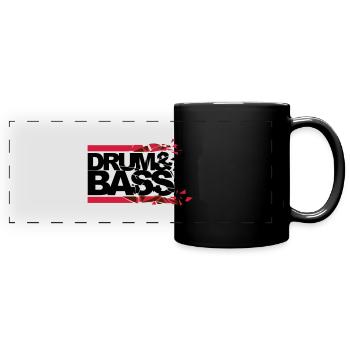Drum 'n' Bass shattered - Panorama-Tasse farbig - Schwarz - Vorne