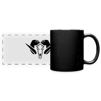 Der gehörnte Mann - Panorama-Tasse farbig - Schwarz - Vorne