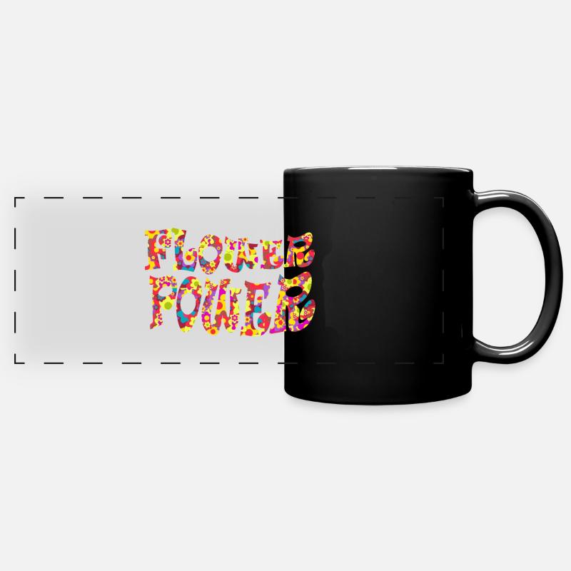 flower power hippie 1 - Full Colour Panoramic Mug - black