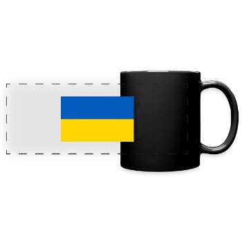 Drapeau de l’Ukraine - Mug panoramique uni - noir - Devant
